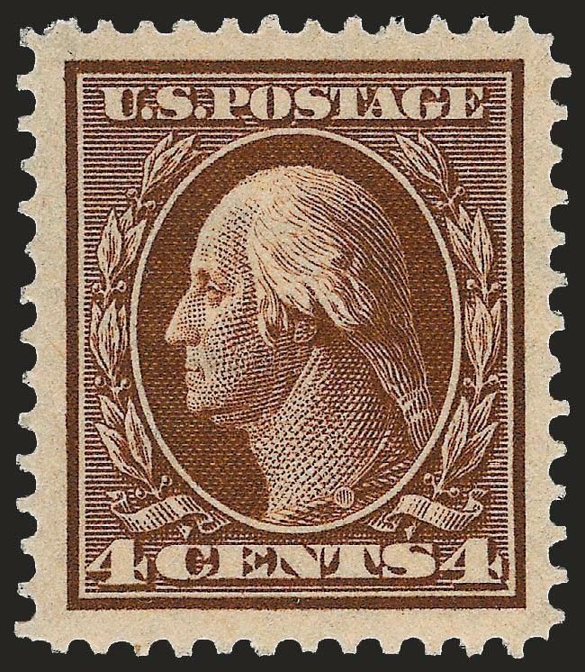 4c Brown (377).> Mint N.H., Jumbo margins, intense shade and impression, long and full perforations, Extremely Fine Gem, a beautiful stamp, with 2008 P.S.E. certificate (XF-Superb 95 Jumbo SMQ $1,000.00 as 95,
$3,200.00 as 98), only four have graded