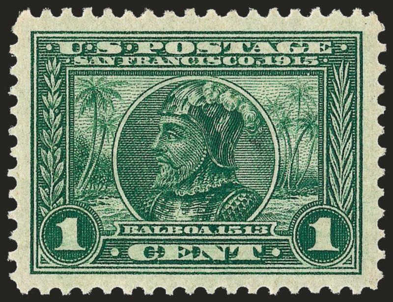 1c Panama-Pacific (397).> Mint N.H., intense shade and impression, wide and balanced margins, fresh and Extremely Fine with 2005 P.S.E. certificate (XF-Superb 95 SMQ $370.00)