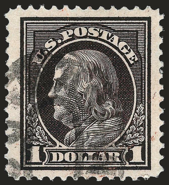 $1.00 Violet Brown (423).> Deep rich color and proof-like impression on bright paper, Jumbo margins all around, bold strike of oval registry cancel, Extremely Fine Gem, with 2004 P.S.E. certificate (XF-Superb
95 Jumbo SMQ $610.00 as 95, $1,800.00 as
