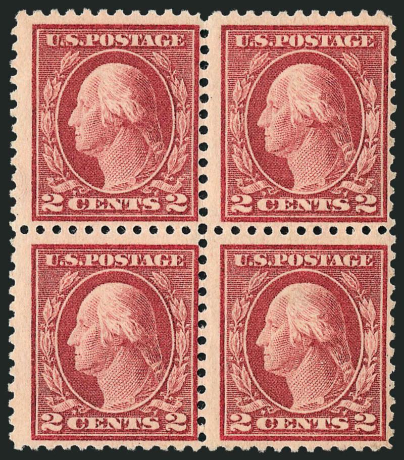 2c Lake, Ty. I (499h).> Mint N.H. block of four, centered to bottom right, perfs clear to barely touch, Fine for this rare shade variety multiple, with 2008 P.S.E. certificate