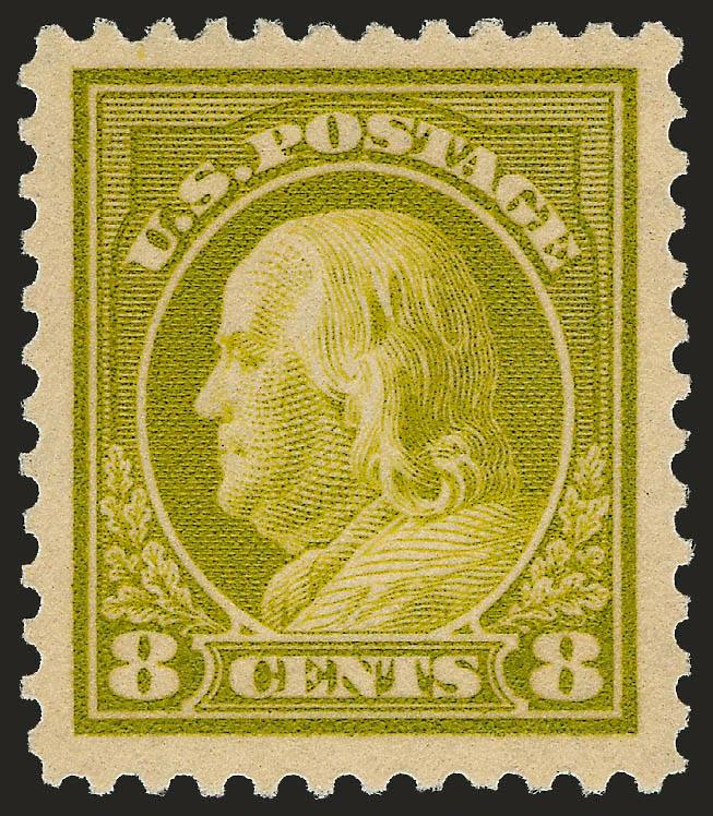 8c Olive Bister (508).> Mint N.H., pretty shade, beautiful centering, fresh and Extremely Fine, with 2007 P.S.E. certificate (XF-Superb 95 Jumbo SMQ $330.00 as 95, $980.00 as 98)