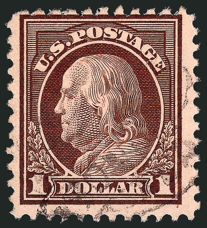 $1.00 Deep Brown (518b).> Very light cancel, faint corner crease, top perfs touch, scarce shade variety, with 2008 P.F. certificate