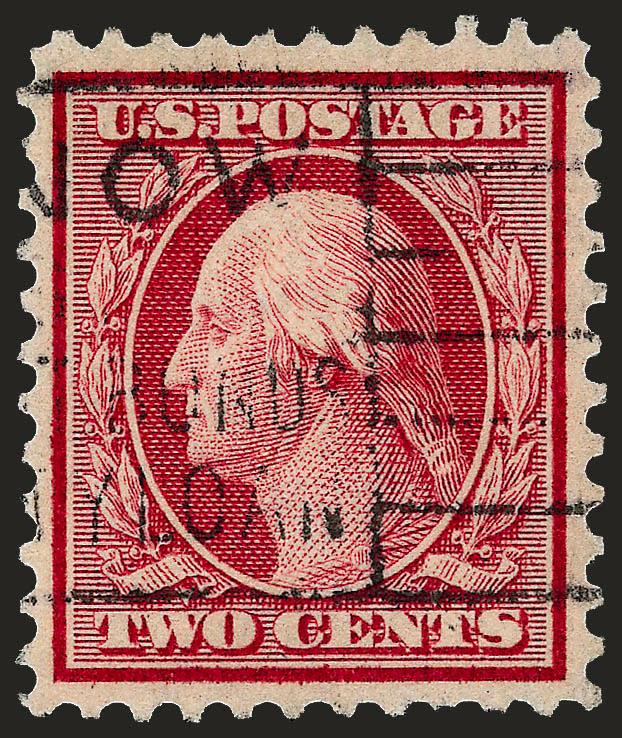 2c Carmine (519).> Remarkably well-centered, deep color, partial War Bonds slogan cancel (piece from which this stamp was removed accompanies showing balance of cancel)<><>^VERY FINE AND CHOICE. THE 2-CENT PERF
11 WITH DOUBLE-LINE WATERMARK IS EXTR