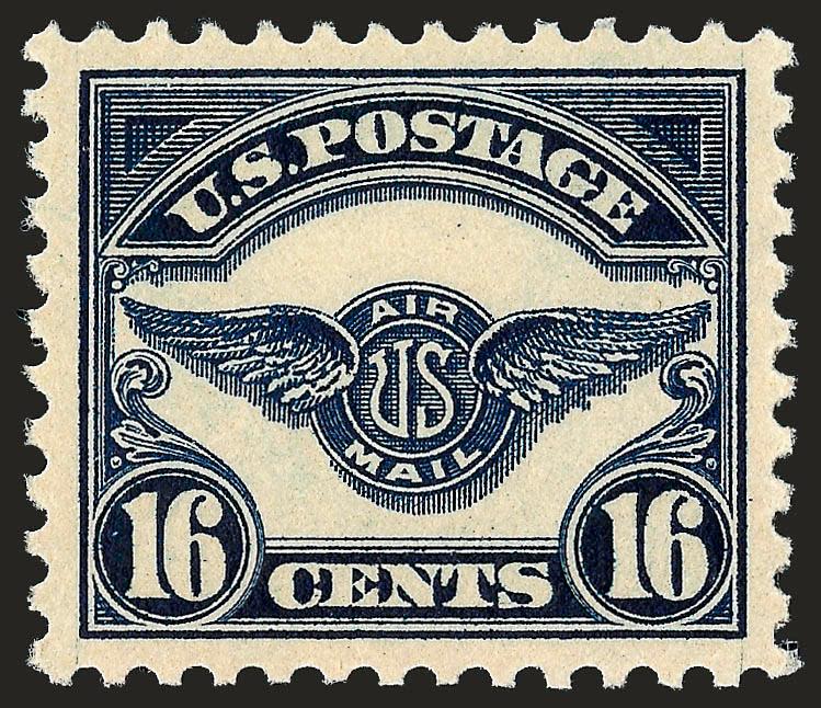 16c Dark Blue, 1923 Air Post (C5).> Mint N.H., rich color on bright paper, Extremely Fine Gem, with 2007 P.S.E. certificate (XF-Superb 95 SMQ $640.00)