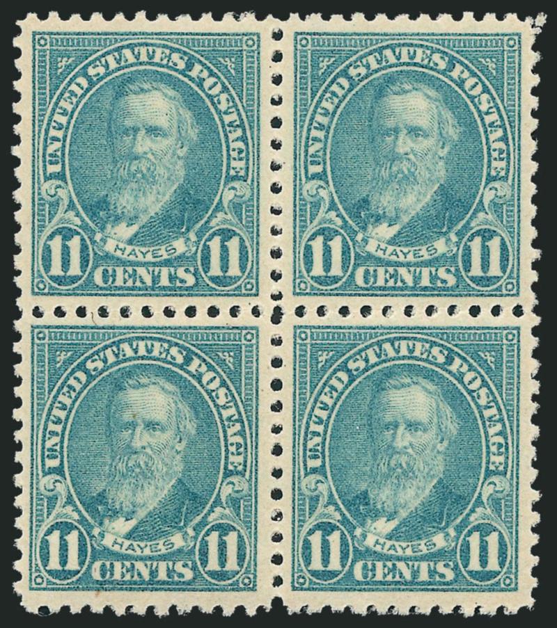 -12c-$1.00 1922-25 Issue (551-571).> Blocks of four, virtually all Mint N.H., Fine-Very Fine with several in higher grades