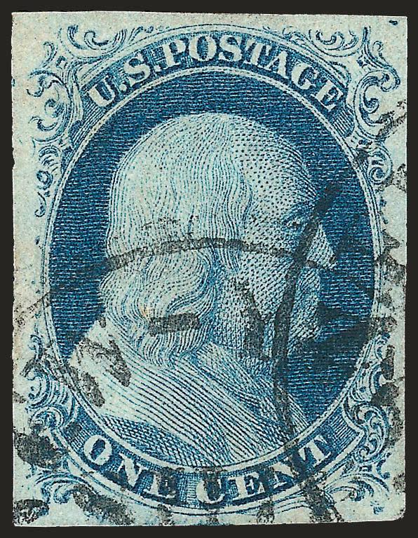 1c Blue, Ty. IV (9).> Position 6L1L, recut twice at bottom, double transfer, full even margins, New York datestamp, Extremely Fine, with 1987 P.F. certificate