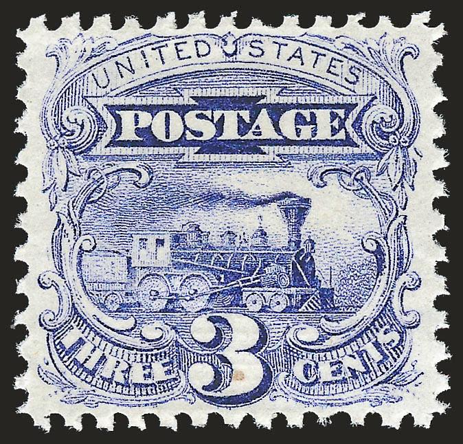 3c Ultramarine, Split Grill (114 var). Mint N.H.,> rich color on bright paper, well-balanced margins, tiny natural inclusion at bottom center, Very Fine, with 2007 P.F. certificate, Scott Retail as hinged