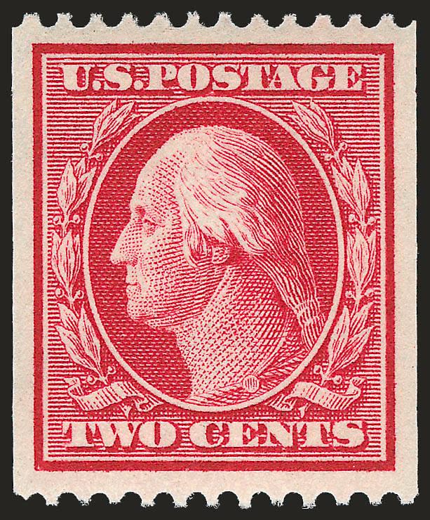 2c Carmine, Coil (349).> Mint N.H., brilliant color and detailed impression, wide and balanced margins, Extremely Fine Gem, with 1994 and 2004 P.F. certificates, the former as a pair, ex Scarsdale