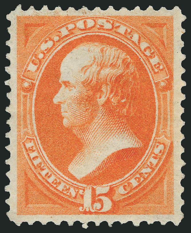 15c Orange, Grill (141).> H. Grill, full original gum, intense color, perfectly centered within nicely proportioned margins<><>^EXTREMELY FINE GEM. EASILY ONE OF THE TWO OR THREE FINEST RECORDED EXAMPLES OF THE
15-CENT 1870 GRILL--ONE OF THE MOST D