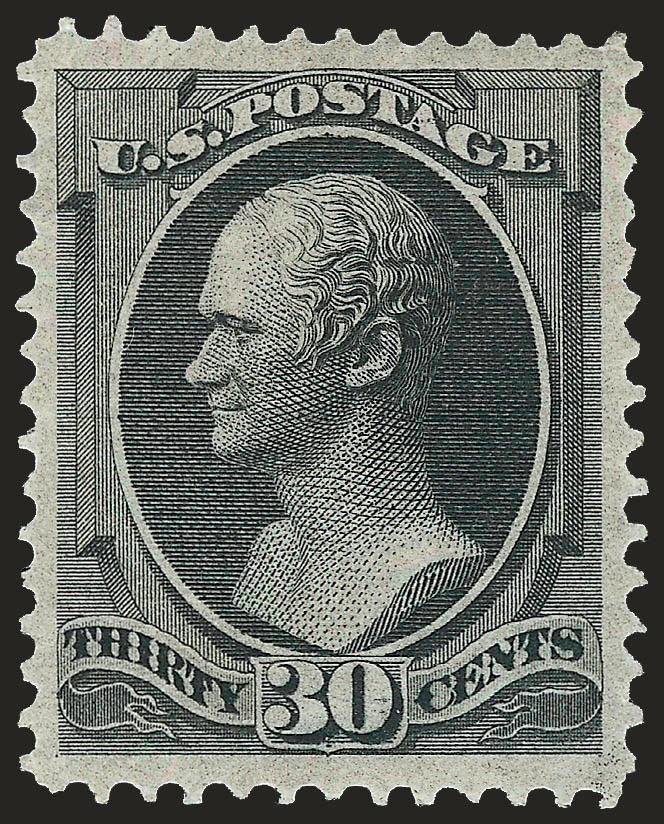 30c Black (154). Mint N.H.,> intense shade characteristic of National printing, remarkably detailed impression, magnificent centering with unusually wide and balanced margins<><>^EXTREMELY FINE GEM. A
SPECTACULAR MINT NEVER-HINGED EXAMPLE OF THE 18
