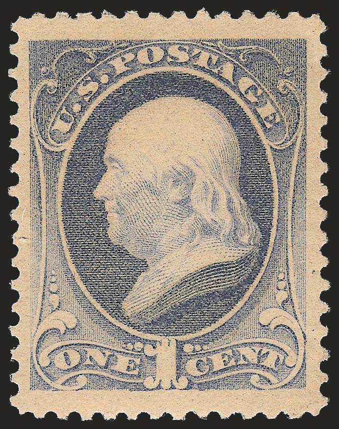 1c Gray Blue (206).> Mint N.H., extra wide margins and choice centering, bright and fresh, Extremely Fine, with 1993 P.F. certificate