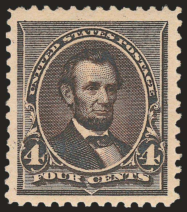 4c Dark Brown (222).> Mint N.H., intense shade and impression, unusually wide margins, fresh and Extremely Fine, a Jumbo stamp, with 1995 P.F. certificate