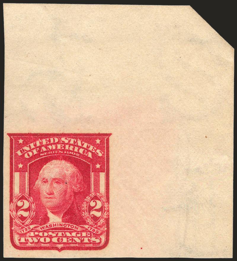 2c Carmine, Ty. I, Imperforate (320).> Mint N.H. with <huge top right corner sheet margins,> deep rich color, Extremely Fine Gem