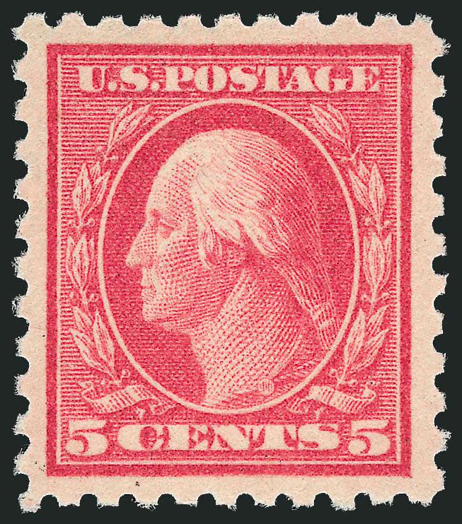 5c Carmine, Error (467).> Mint N.H., radiant color on bright paper, wide margins for this issue, long and full perforations, Extremely Fine, a pretty stamp, with 1992 P.F. certificate