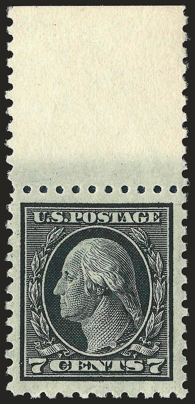 7c Black (469).> Mint N.H. with wide selvage at top, intense shade and impression, Jumbo margins, fresh and Extremely Fine, a huge stamp, with 1997 P.F. certificate