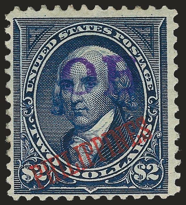 1901, 6c-$5.00 Overprints, Blue Ultramar (Overseas) Specimen Ovpts (221S var, 223AS var-225S var).> 6c tropical original gum, others no gum, $1.00 Ty. II short perf, $5.00 small crease<><>^FINE-VERY FINE.
POSSIBLY UNIQUE AND ESPECIALLY DESIRABLE