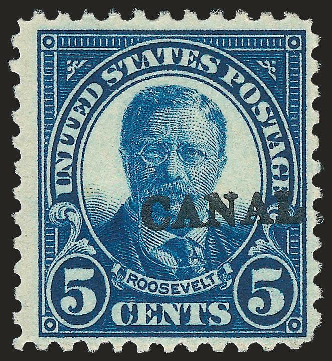 1925, 5c Dark Blue, Ty. B Ovpt., Canal Only Error (86h).> Negligible tropical original gum, Fine and rare
