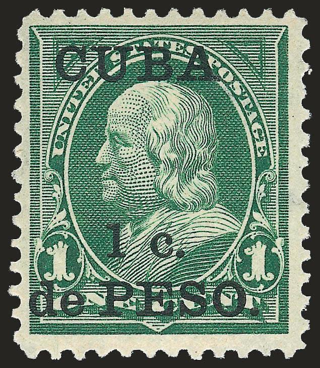 1900, 1c on 1c Yellow Green, Special Printing (221SP).> Original gum, lightly hinged, fresh, Very Fine, with 1981 P.F. certificate