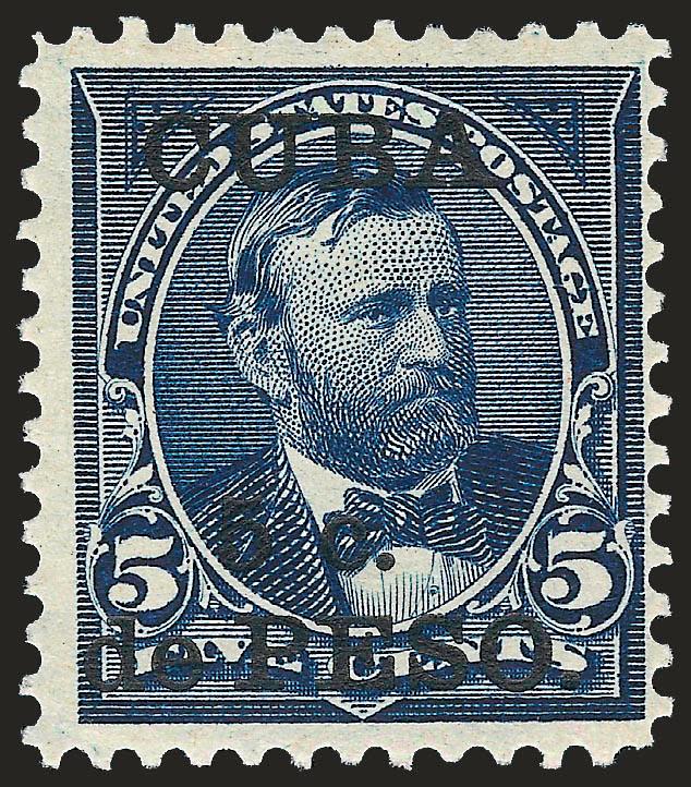 1900, 5c on 5c Blue, Special Printing (225SP).> Original gum, faintly hinged, intense color, Fine, with 1981 P.F. certificate