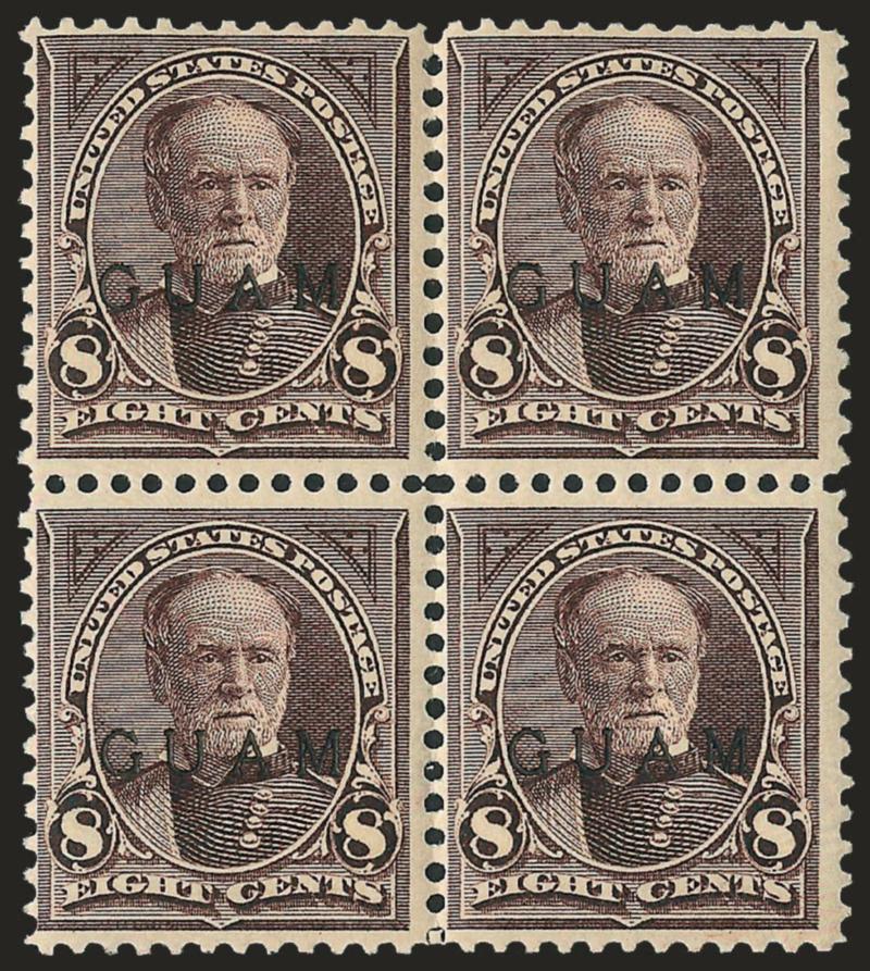 1899, 8c Violet Brown (7).> Block of four, original gum, top right small h.r., other three Mint N.H., Fine