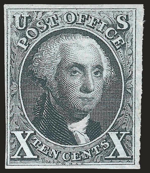 10c Black, Reproduction (4).> Without gum as issued, large margins to clear, detailed impression, Fine