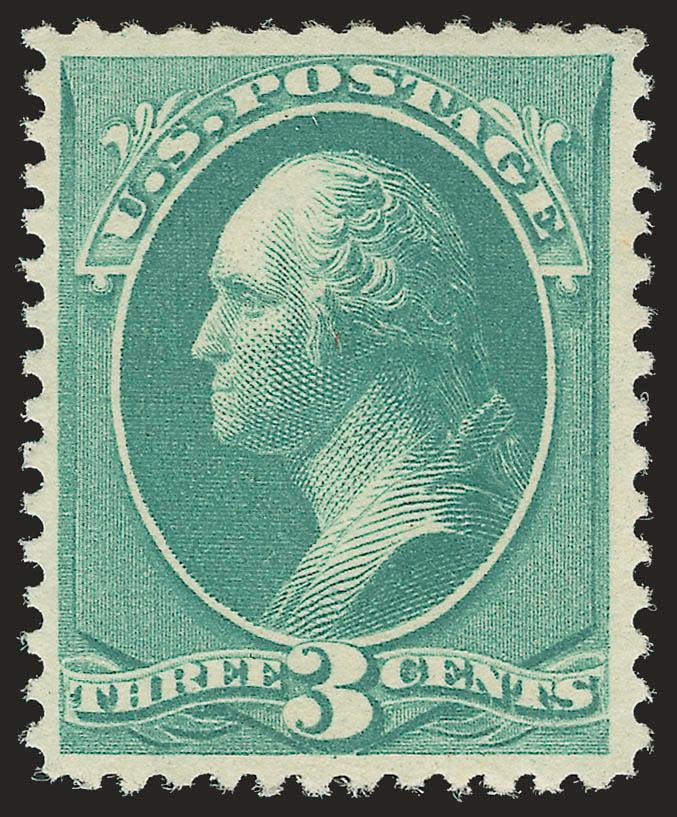 3c Blue Green (207).> Original gum, barest trace of hinge, bright and fresh, Extremely Fine, with 2003 P.F. certificate
