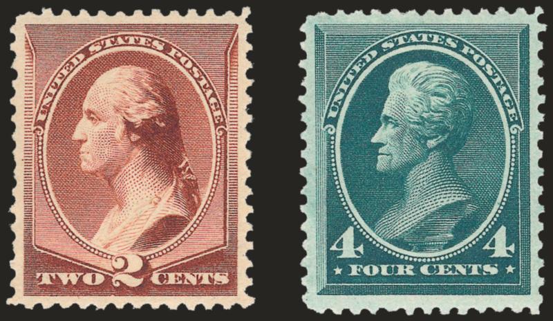 2c Red Brown, 4c Blue Green (210-211).> Original gum, lightly hinged, rich colors, Fine-Very Fine, latter with 1991 P.F. certificate