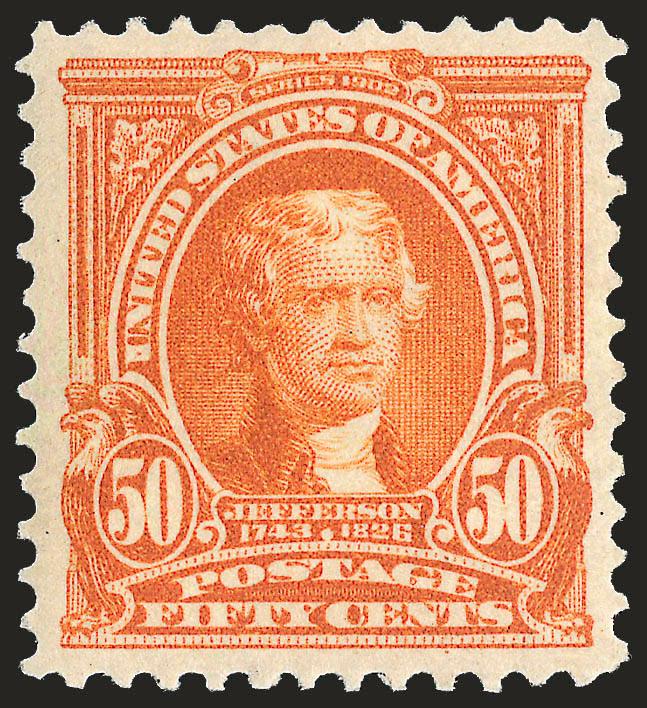 50c Orange (310).> Lightly hinged, bright shade and detailed impression, choice centering with balanced margins, fresh and Extremely Fine, with 1986 P.F. certificate