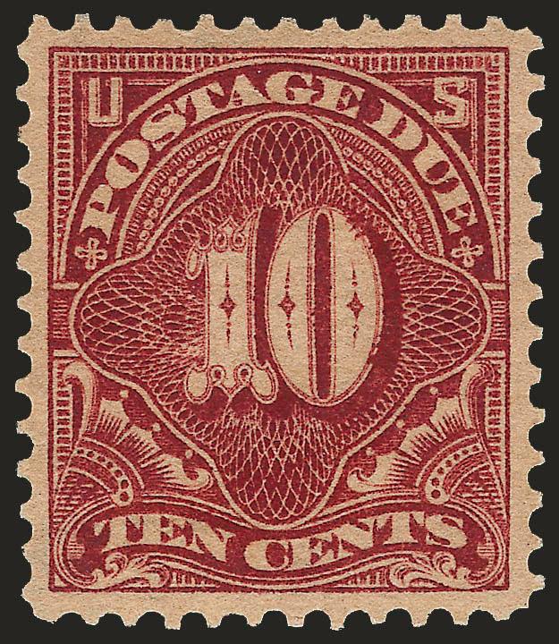 10c Deep Claret (J42).> Mint N.H., nearly perfect centering, sharp impression and deep intense color, Extremely Fine, with 2000 P.S.E. and 2001 P.F. certificates