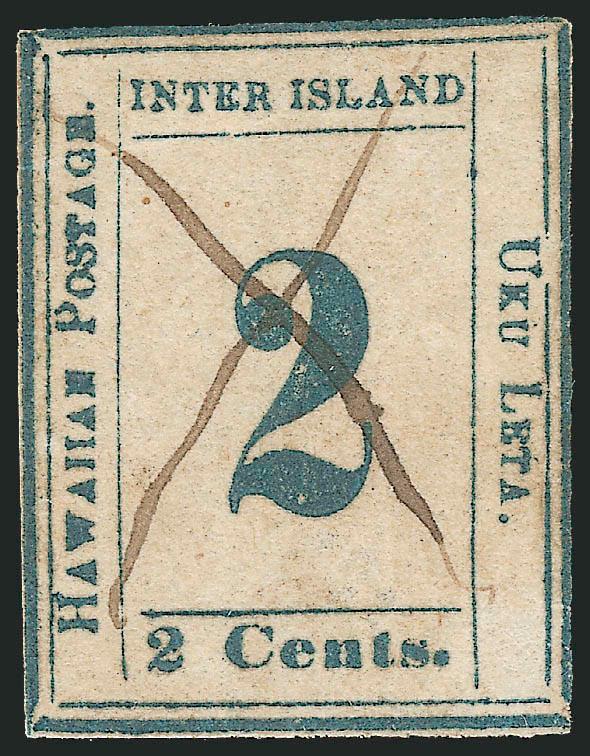 1859, 2c Dark Blue, Grayish White (13a).> Plate 3-B, Type VIII (Westerberg Position 8), margins to just in, cancelled by ms. X, tiny thins, Fine appearance, with 1995 H.P.S. and 2007 P.F. certificates