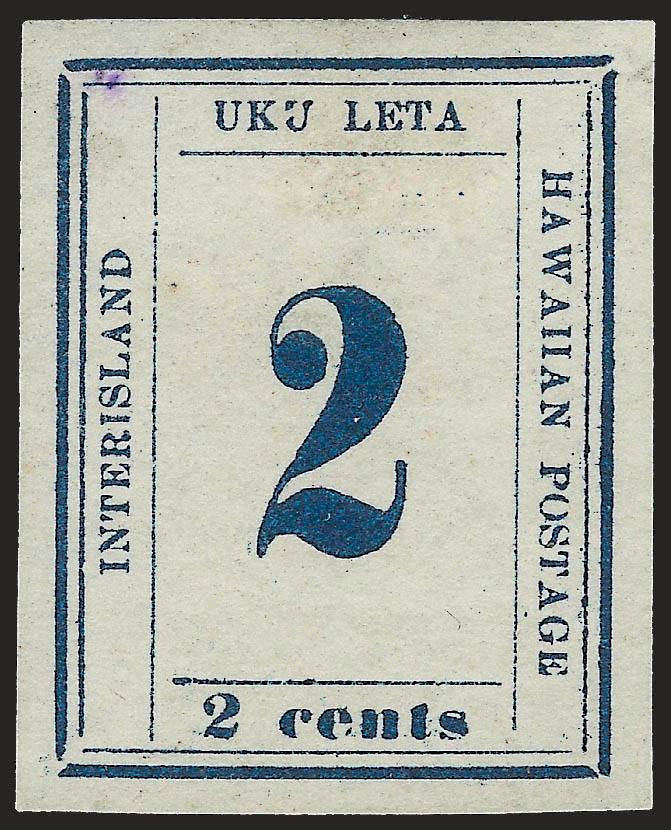 1865, 2c Dark Blue (26).> Plate 10-A, Type VIII (Westerberg Position 4).> unused (no gum), large even margins, Very Fine, small purple backstamp (mostly removed) shows thru at top left