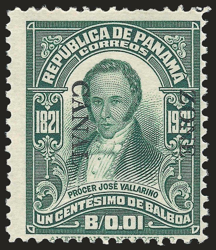 1924, 1c Green, Zone Canal Reading Down (67a).> H.r., rich color, Fine