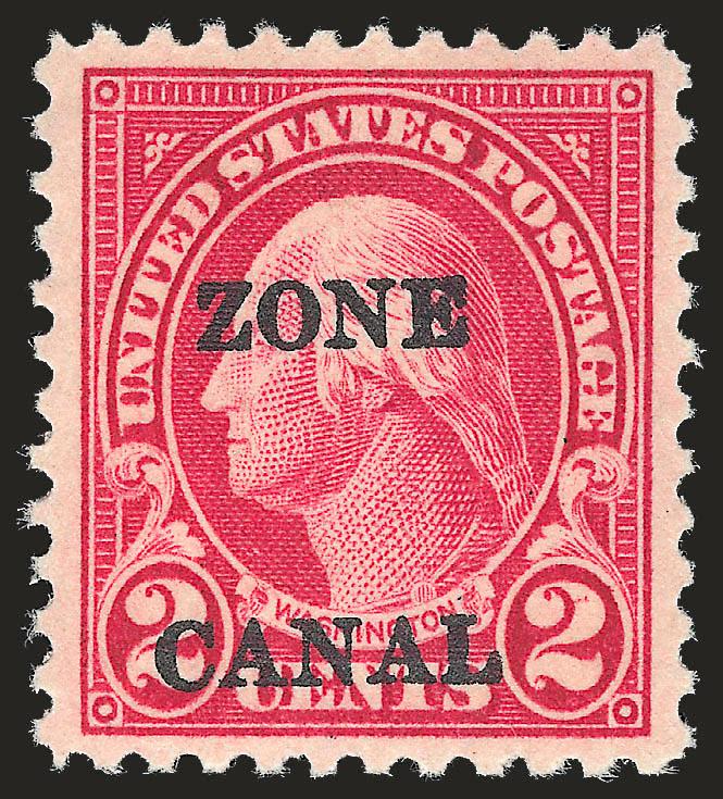 1925, 2c Carmine, Ty. B Ovpt., Zone Canal Error (84b).> Lightly hinged, brilliant color, choice centering, Very Fine and choice