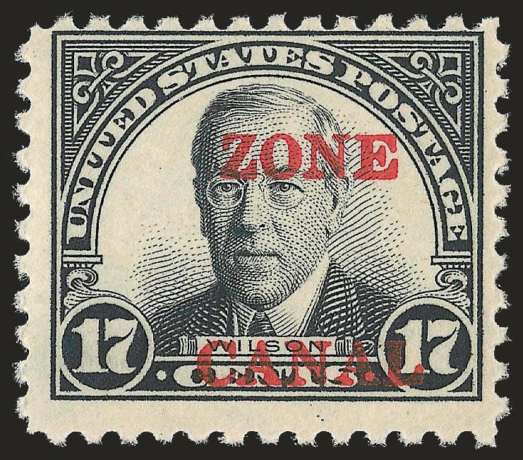 1926, 17c Black, Zone Canal (91c).> Mint N.H., bright shade, Fine, Scott Retail as hinged