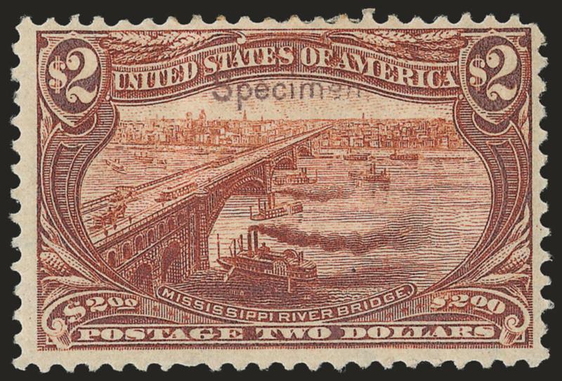 $2.00 Trans-Mississippi, Specimen Ovpt. Ty. E (293SE).> Original gum, h.r., rich color and nicely centered, Very Fine