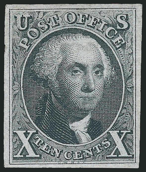 10c Gray Black, Reproduction (4).> Without gum as issued, large margins all around, intense shade, Very Fine and choice, with 1989 P.F. certificate