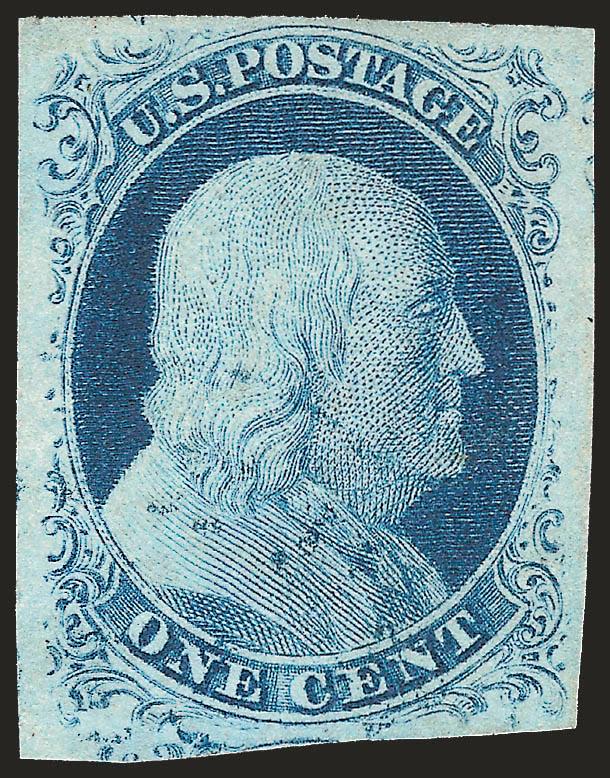 1c Blue, Ty. IV (9).> Position 79R1L, large margins to full incl. part of adjoining stamp at bottom, unobtrusive strike of <blue> cancel, Very Fine and choice, with 2005 P.F. certificate