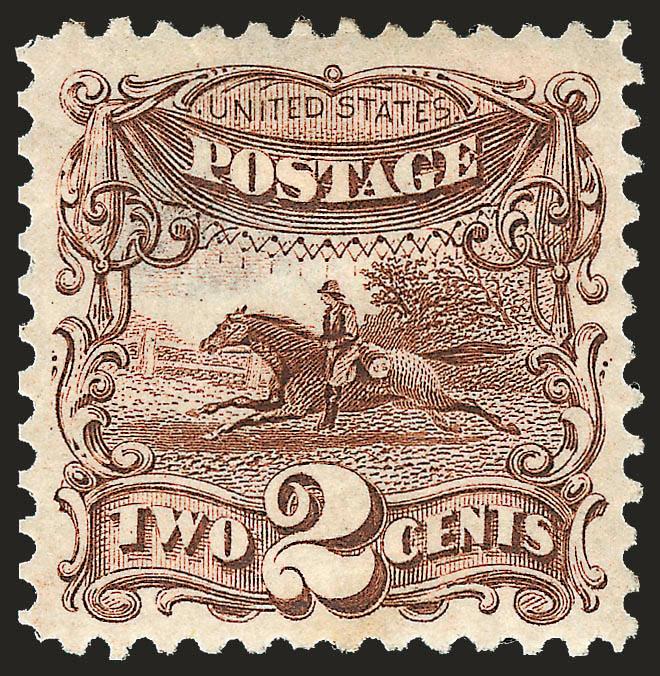 2c Brown, Re-Issue (124).> Original gum, wonderfully well-centered and choice margins, thin spot and reperfed at left, Extremely Fine appearance, with 2004 P.F. certificate