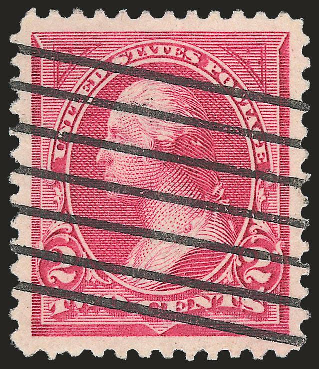 2c Carmine Lake, Ty. I (249).> Brilliant color, perfectly centered with Jumbo margins, bold machine cancel, Extremely Fine Gem, a superb stamp in every respect, the 2c shades are perhaps the most difficult
issues to obtain in choice condition, with 2