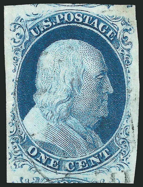 1c Blue, Ty. IV (9).> Position 54L1L, recut once at top and once at bottom, brilliant color, unobtrusive cancel, Extremely Fine, with 1982 P.F. certificate