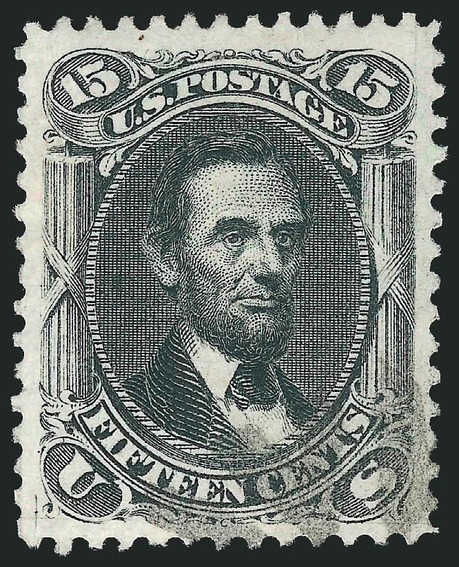 15c Black (77).> Wide margins, crisp impression on bright paper, face-free cancel, Extremely Fine, a stamp with great visual appeal, ex Newbury