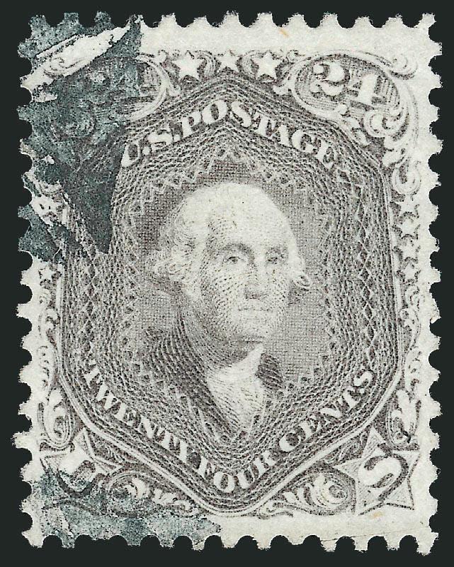 24c Gray (78b).> Unusually wide margins, bright shade, face-free cork cancel, Extremely Fine, a huge stamp for this issue