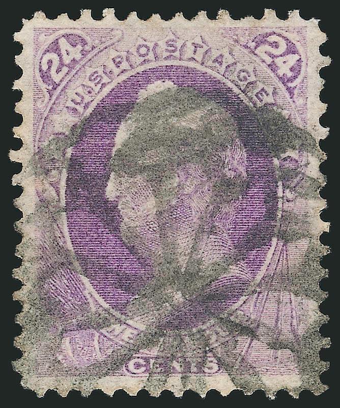 24c Purple (153).> Intense shade, bold strike of <New York Foreign Mail Geometric> cancel (Ty. GE-EP8), Very Fine and choice, with 1988 P.F. certificate