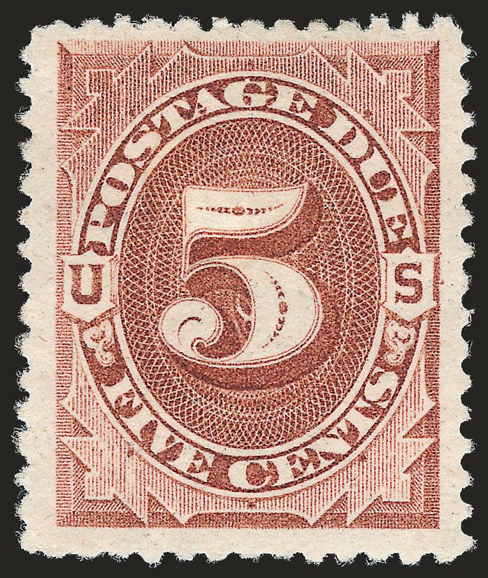 5c Brown (J4).> Original gum, wide margins, bright color on white paper, Very Fine, quite attractive, with 2000 P.S.E. certificate