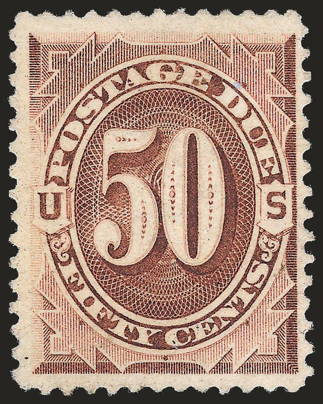50c Deep Brown, Special Printing (J14).> Unused (no gum), classic dark Special Printing color<><>^VERY FINE. UNUSUALLY ATTRACTIVE EXAMPLE OF THE 50-CENT POSTAGE DUE SPECIAL PRINTING.^<><>With 1957, 1992 and
2009 P.F. certificates