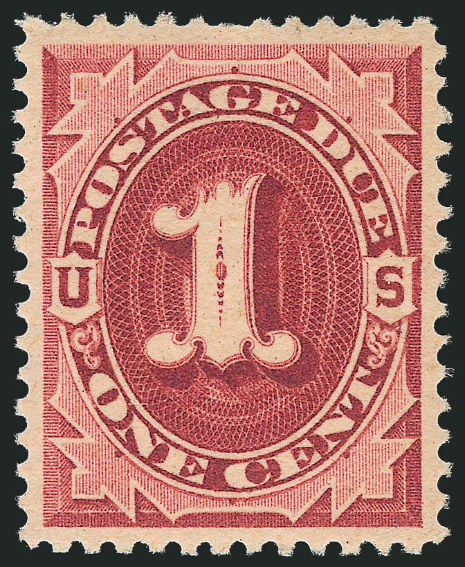 1c Bright Claret (J22).> Mint N.H., warm shade on crisp paper, beautiful centering with wide and balanced margins, Extremely Fine, with 2003 P.F. and 2005 P.S.E. certificates (XF-Superb 95 SMQ $390.00)