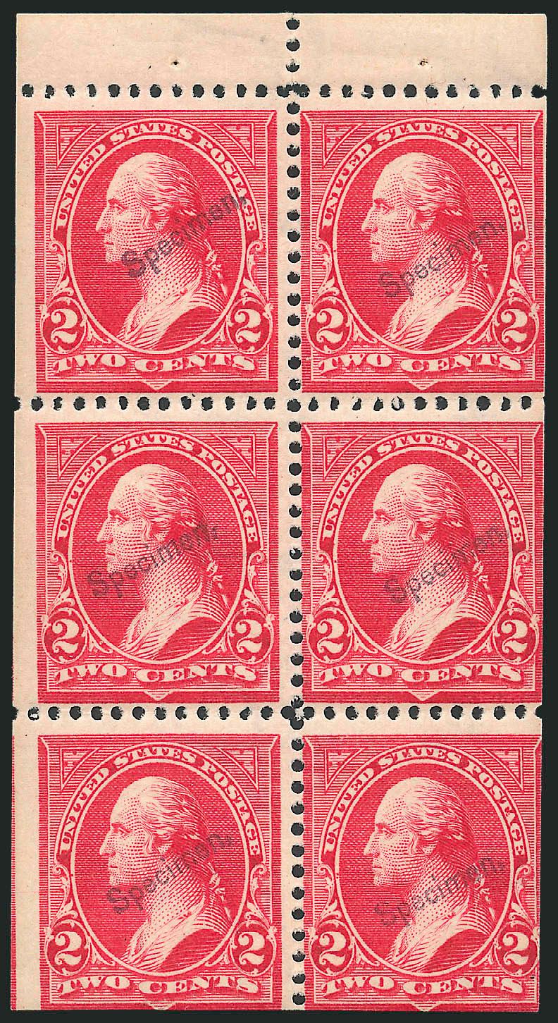 2c Red, Horizontal Wmk., Specimen Ovpt. Ty. E (279BjS-E).> Mint N.H., watermark is actually inverted, fresh and Fine, Scott Retail as normal watermark