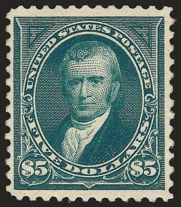 $5.00 Dark Green (263).> Unused (regummed), intense shade, reperfed at top, otherwise Fine