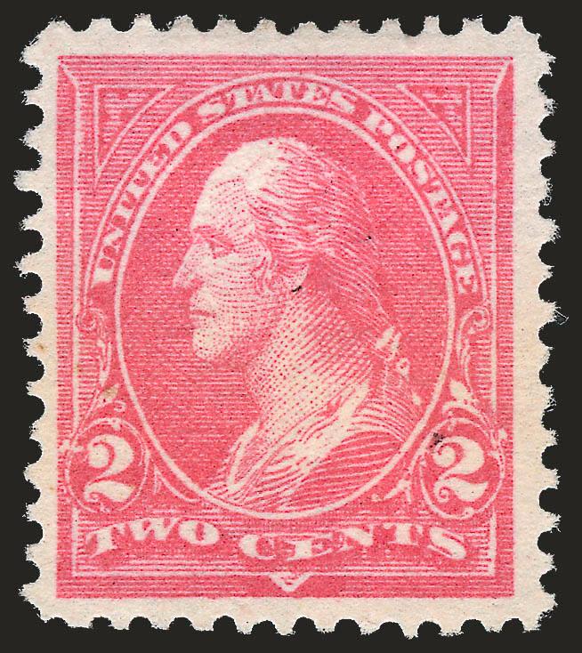 2c Carmine, Ty. III, Lithographed Counterfeits (267 var).> Four, on watermarked paper and gummed, few flaws mostly in perforations, still an interesting and scarce group, in April 1896 two young men offered to
sell the 2c issue at a 5% discount, they