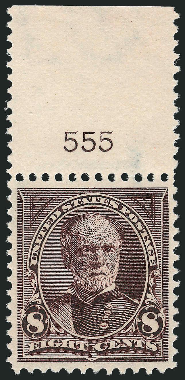 8c Violet Brown (272).> Mint N.H. with plate no. 555 and wide selvage at top, perfectly centered with well-balanced margins, Extremely Fine Gem, a superb stamp in every respect